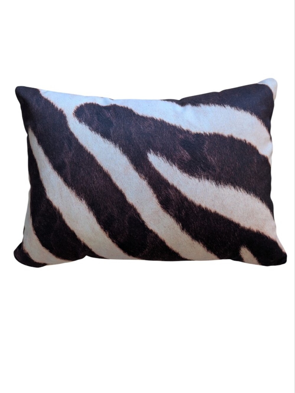 SOCIETY6 Brown & Cream Zebra Stripe Lumbar Pillow 12x16
